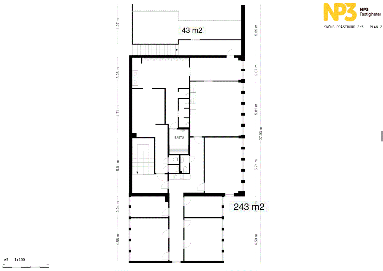 Ritning kontor vån 2