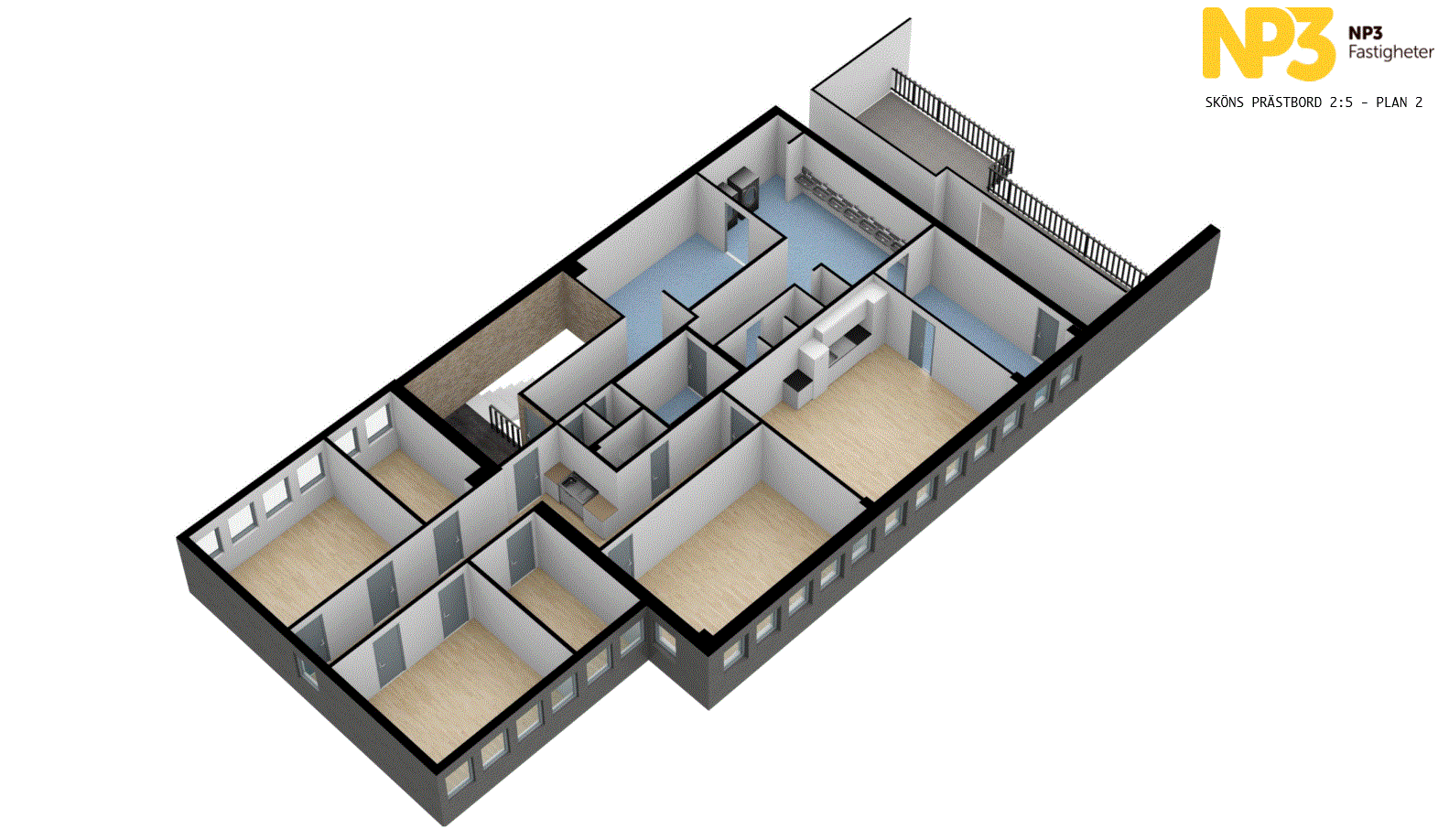 Ritning kontor vån 2 3D